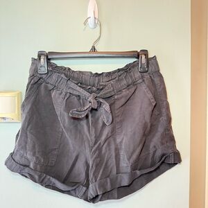 Aerie Gray/Black Shorts with Tie SIZE XS
